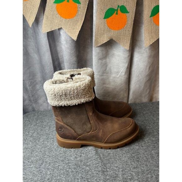 Timberland Shoes - Timberland Linden Woods Boot Women's 8.5 Brown Leather Pull On Boots Casual